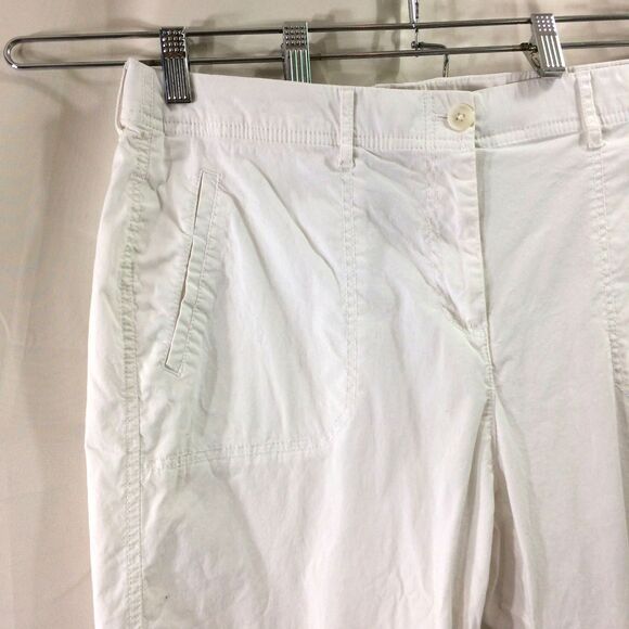 Chico's White Cropped Pants Size 2 (12) Lightweight Stretch Cotton Casual Summer - Picture 3 of 4